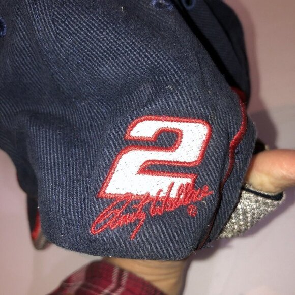 VTG Set of 2 Rusty Wallace #2 Miller Lite Racing Adjustable Hat Cap NASCAR Blue - Picture 5 of 16